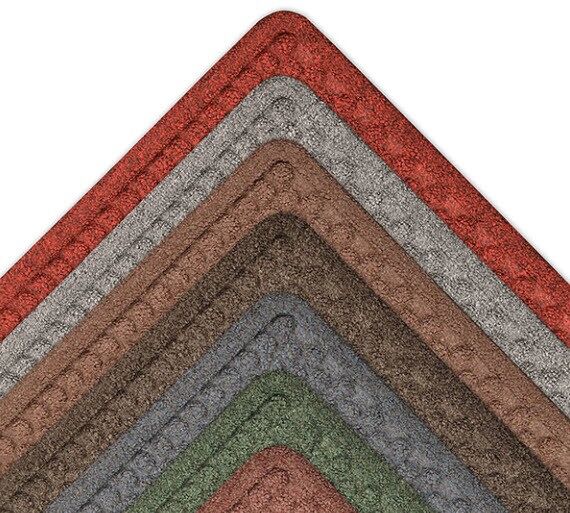 Aqua Trap Antimicrobial 1 Floormat.com Aqua Trap® is a unique yet highly functional indoor entrance mat with a molded bubble pattern that facilitates the scraping and drying process while the patented raised “Aqua Dam™” border forms a perimeter that traps moisture and debris. Aqua Trap® features an antimicrobial carpet treatment that stops bacteria and germs at the entrance. An extremely durable rubber backed mat, Aqua Trap® has a highly fashionable look that features carpet-to-the-edge to blend with its surroundings and contemporary color choices to match any décor. <ul> <li>Moulded bubble pattern facilitates scraping and drying</li> <li>Aqua Dam™ border retains moisture and debris</li> <li>Carpet-to-the-edge construction to blend with its surroundings</li> <li>Rubber underside cleat design resists mat slippage</li> <li>Available in continuous lengths up to 60 feet</li> </ul>