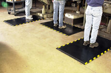 Happy Feet 3 mats in use striped border website Floormat.com