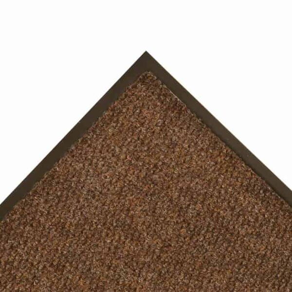Polynib Brown Corner Floormat.com Polynib® has the rich, luxurious look of Berber-style carpeting for an always elegant appearance. A very tightly nibbed loop of needle-punched yarn entraps and hides debris while retaining moisture at the same time. 24 ounces of carpet per square yard provides greater crush resistance for long lasting wear. Polynib® comes with a heavy-weight vinyl backing in corresponding colors to help reduce mat movement and enhance the aesthetic appeal of the mat. <ul> <li>Tightly nibbed loop construction entraps debris and hides it for an always elegant appearance</li> <li>24 ounces of needle-punched yarn per square yard</li> <li>1/4 inch overall thickness for use in narrow clearance doorways</li> <li>Vinyl backing in corresponding colors helps reduce mat movement</li> <li>Recommended product as a part of the GreenTRAX™ program for “Green Cleaning” environments</li> <li>Custom lengths available (3', 4', and 6' widths)</li> </ul>