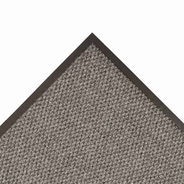 Polynib Grey Corner Floormat.com Polynib® has the rich, luxurious look of Berber-style carpeting for an always elegant appearance. A very tightly nibbed loop of needle-punched yarn entraps and hides debris while retaining moisture at the same time. 24 ounces of carpet per square yard provides greater crush resistance for long lasting wear. Polynib® comes with a heavy-weight vinyl backing in corresponding colors to help reduce mat movement and enhance the aesthetic appeal of the mat. <ul> <li>Tightly nibbed loop construction entraps debris and hides it for an always elegant appearance</li> <li>24 ounces of needle-punched yarn per square yard</li> <li>1/4 inch overall thickness for use in narrow clearance doorways</li> <li>Vinyl backing in corresponding colors helps reduce mat movement</li> <li>Recommended product as a part of the GreenTRAX™ program for “Green Cleaning” environments</li> <li>Custom lengths available (3', 4', and 6' widths)</li> </ul>
