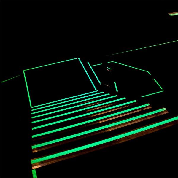 glow in dark egress marking tape Floormat.com Ensure safe passage during power outages