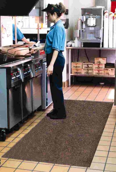 grip rock super g mats Floormat.com Extremely slip-resistant floor mats for wet, oily and greasy floors, ramps, stairs, walk-in freezers and other slippery surfaces <ul> <li>Made with crushed garnet and ceramic beads for secure footing</li> <li>Backing restricts creeping</li> <li>Low profile eliminates tripping hazard and allows it to be placed under thresholds</li> <li>Resists fungal & bacterial growth</li> <li>The Grip Rock mats are 3/8" thick</li> <li>They are 3' wide and can be purchased per lineal ft as well (3' x 3' for example)</li> </ul> <h3>Grip Rock slip-resistant safety mats are:</h3> <ul> <li>Slip-resistant in water, grease, and oil</li> <li>Extremely tough and durable</li> <li>Flexible even in freezing temperatures</li> <li>Lightweight and thin (1/8 inch thick, a 3' x 10' is only 25 pounds)</li> <li>No installation needed</li> <li>Easy to handle, clean, and maintain</li> <li>The regular version has a tacky polyurethane backing that is especially conducive to temporary floor adhesion and slip resistance. It is meant to be removed and cleaned and moved around as necessary.</li> </ul> <strong>Grip Rock slip-resistant floor mat</strong> has a unique surface, incorporating round textured ceramic beads and crushed garnet to minimize slipping while facilitating easy cleaning. Grip Rock safety mats are designed to be slip-resistant in wet, hazardous areas including walk-in freezers, wet and slippery ramps, and stairs indoors or outdoors. Grip Rock safety mat is constructed of rugged components: <ul> <li>Tacky and durable polyurethane backing to prevent hydroplaning - mat stays put</li> <li>A middle layer of fiberglass that prohibits tearing and increases strength</li> <li>A durable top layer of ceramic beads and crushed garnet in a polyurethane matrix</li> <li><a href="https://www.floormat.com/super-g/"><strong>Super G</strong></a> has the same basic properties of Grip Rock but has a special abrasive top surface designed specifically for use in kitchen fry areas, work stations, garages and production areas in factories that are often greasy, oily and dangerous. Super safety mat is constructed of rugged components: <ul> <li>Tacky and durable polyurethane backing to prevent hydroplaning - mat stays put</li> <li>A middle layer of fiberglass that prohibits tearing and increases strength</li> <li>A durable top layer of crushed garnet in a polyurethane matrix</li> </ul> </li> </ul>
