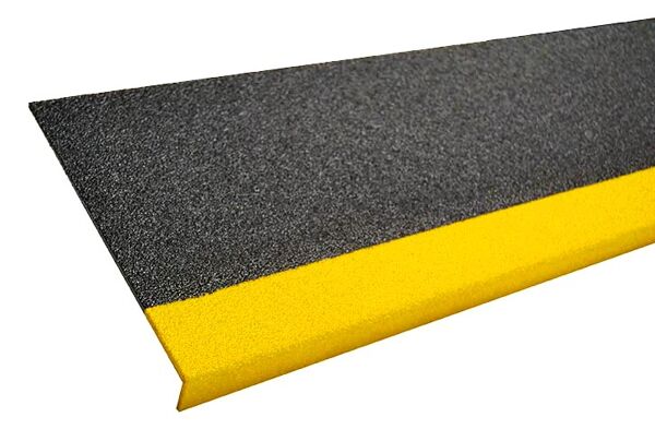 grit coated step covers 1 Floormat.com Grit-Coated Step Covers & Walkway Panels provide slip resistance, durability and a permanent anti-slip solution. Fiber glass step covers are lightweight and ideal for use on structurally sound surfaces. <ul> <li>Our Fiber Glass products are coated with a proprietary blend of mineral abrasive epoxy grit. Surfaces such as gratings, mezzanines, steps, inclines, and Ramps</li> <li>All are available in three distinct grit coating options: Heavy Duty, Medium and Fine as well as Yellow or Black.</li> <li>Specialty sizes and panels are available upon request. Call for details.</li> </ul> <h2>Add Slip-resistance to Steps, Ramps & Walkways</h2> Featuring a proprietary coating of mineral abrasive epoxy grit, our fiberglass step covers and walkways provide a lightweight and durable anti-slip surface. With three coating options, heavy, medium or fine, our covers may be applied to any structurally sound surface including steps, inclines, floors, and ramps. These fiberglass covers are a cost-effective way to provide slip-resistant footing to existing surfaces, and combine low maintenance with long service life. The mineral abrasive epoxy grit is bonded to 0.125" thick thermoset polyester, fiber-reinforced polymer panels. These fiberglass step covers and panels are fire-retardant and easy to maintain. The epoxy grit surface may be swept to loosen and remove dirt, and cleaned with a general purpose industrial floor cleaner and bristle brush. The step covers and walkway panels may also be pressure washed with up to 1000 psi. <img class="size-medium wp-image-14990 alignleft" src="https://www.floormat.com/wp-content/uploads/sure-foot-grit-300x232.jpg" alt="" width="300" height="232" /> <h3>Step Covers</h3> <ul> <li>11.75" depth with 2" nosing</li> <li>9" depth with 1" nosing</li> <li>3" depth with 1" nosing</li> <li>Lengths up to 12 feet</li> <li>Single color treads in yellow or black only</li> <li>Two-color treads, yellow nose with black back</li> </ul> <h3>Flat Panel & Walkways</h3> <ul> <li>Black or yellow</li> <li>Standard walkway sizes of 30" x 96" and 48" x 96"</li> <li>Additional sizes available</li> </ul> <h3>Typical Applications</h3> <ul> <li>Hotels and motels</li> <li>Restaurants</li> <li>Stairways</li> <li>Stadiums</li> <li>Food processing plants</li> <li>Chemical plants</li> <li>Water and wastewater treatment facilities</li> <li>Water parks</li> </ul>