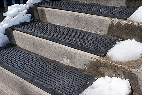 hot blocks stair tread 01 Floormat.com <h1 style="text-align: center;">Temporarily Unavailable</h1> Outdoor heated mats and heated stair treads melt snow & ice for safe footing without shoveling or chemicals. <b>(GFCI Power Cord not included.)</b> <ul> <li>GFCI Power Unit can connect up to 10 stair tread mats or 5 doormats or 4 walkway mats or any combination thereof, up to 15 amps.</li> <li>GFCI Power Unit Not Included</li> </ul> <h2>Residential Snow Melting Mats and Stair Treads for Safer Homes</h2> <strong>These heated mats prevent snow and ice accumulation on walkways and stairs around your home</strong>. Made of customized thermoplastic materials, the mats are portable and can be left outside for the entire winter season. Our heated mats will generate heat to melt snow at a rate of 2" per hour leaving your pathway to the home clean and clear 24/7. <strong>The Residential Heated Walkway Mat and Heated Stair Mat</strong> can be used independently or interconnected with one another to create a continuous system of snow melting mats. With the mats' built in watertight connector cables, you can Mix and Match walkway and stair mats to create your perfect snow melting solution - all on a single plug! <b>Heated Walkway Mats & Heated Stair Tread Mats</b> Payments are processed on a secure server. <h3>Customer Testimonials</h3> <div> "We love our heated stair mats. They are working great during this cold Michigan winter." - Craig, Lansing, MI "This is the best purchase I have made on a New product in ages! It performs better than I could believe! The safety advantage is outstanding. We get a lot of snow and this product kept up with Mother Nature wonderfully. I would give it 5 stars out of 5!" - Lexy, Alpine, NJ "Purchased two about a month ago for my uncovered porch and deck. First tested by putting on deck with several inches of snow; the area was DRY in the morning! Have kept mat on front porch and it has handled more than the 2 inches of snow per hour stated! And we have had plenty--16 inches in one week!" - Gwen, Batavia, IL "I live in the Central Rockies and we've gotten 2-3' snowfalls at a time and this mat has kept the entryway clear and dry, including some subzero nights. Really worth the price. It has prevented the usual accumulation of ice and snow in this area that can prevent opening the door, and it reduces the amount of snow that gets tracked indoors." - Fred, CO "I should have purchased this heated door mat years ago and saved myself some headaches ... and potential falls. I would recommend the manufacturer use a timer to shut the mat off. Other then that. A great idea." - Scott, Hammond, IN "The stair treads have worked wonderfully for me here in Massachusetts. The construction is solid and sturdy and the snow was never a problem." - Dennis, Brockton, MA "As soon as the heated mat arrived that afternoon I placed it on top of the ice and by the evening it had melted all the ice. We are very pleased with how it keeps all snow and ice away from this area. I'm ordering another set for our front door." - Kris, Greenwood, IN </div>
