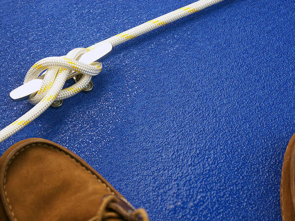 marine tape on deck Floormat.com Floormat Marine Grip Tape is specially designed for salt water applications, where standard grip tape can breakdown with constant exposure to salt water. This tape is engineered to be comfortable for bare feet, while providing slip resistance on wet surfaces. Salt water resistant and engineered to provide a strong and lasting non-slip surface to steps, walkways and ladders. The Marine Grip Tape is available in Black, Blue and Gray. <ul> <li>Specially designed for marine based applications</li> <li>Salt resistant</li> <li>Available in custom sizes, call for details</li> <li>Will not scratch or irritate bare skin</li> <li>Will not tear clothing</li> </ul>