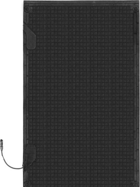 melt step one connector mat Floormat.com The Melt Step heated mat is the latest in snow melting mat technology. Unlike other snow melting mats, the MeltStep can be used indoors as well as outdoors. Its unique reversible design allows you to flip the mat to whichever side your outlet is located. This 3’ X 5’ mat will reach outdoor temperatures of 70 degrees and inside temperatures of 100 degrees. All of the heating and electrical components are UL Listed. <ul> <li>Raised square design has a tread height of 1/8”. Allowing water to channel out of the mat, keeping the walking surface dry.</li> <li>The mat weighs only 31.25 lbs.</li> <li>Voltage: 120v.</li> <li>Wattage: 385 watts.</li> <li>Engineered for up to four mats to be connected together.</li> <li>Mats can be ordered with one connector or two connectors.</li> <li>Great for mud rooms</li> </ul>