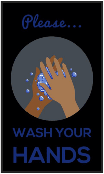 wash hands floor mat
